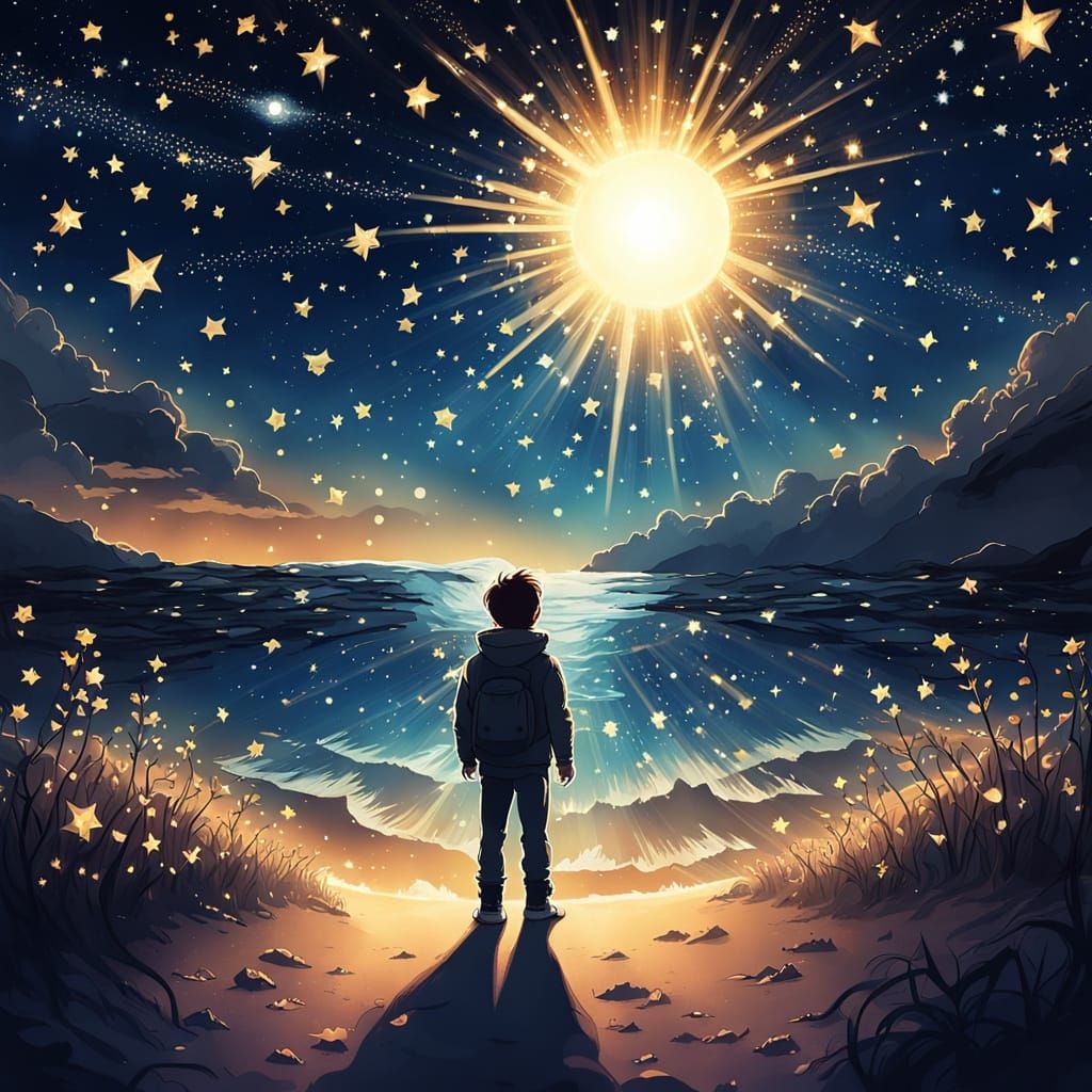 Radiant Sun and Starry Night: Alone in Darkness
