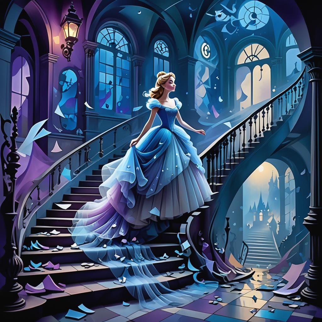 Cinderella running from the ball