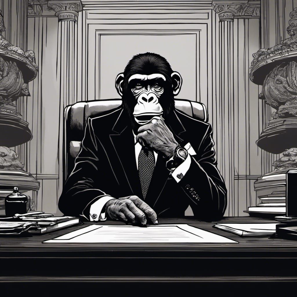 Hyperrealistic Ape President Portrait