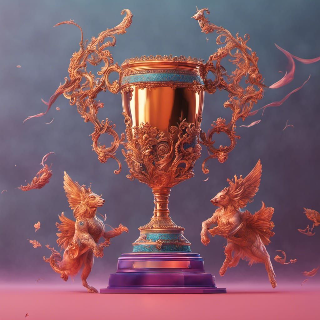 Fantasy Trophy Reimagined as 3D Digital Art