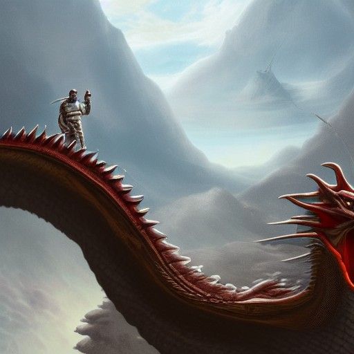 Elon Musk Rides a Dragon: Detailed Matte Painting