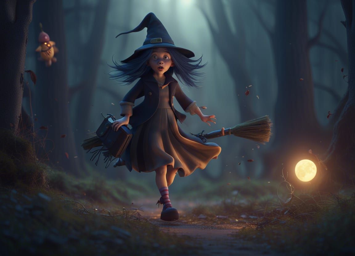 Witch Rushes to Monster School in Fantasy Forest