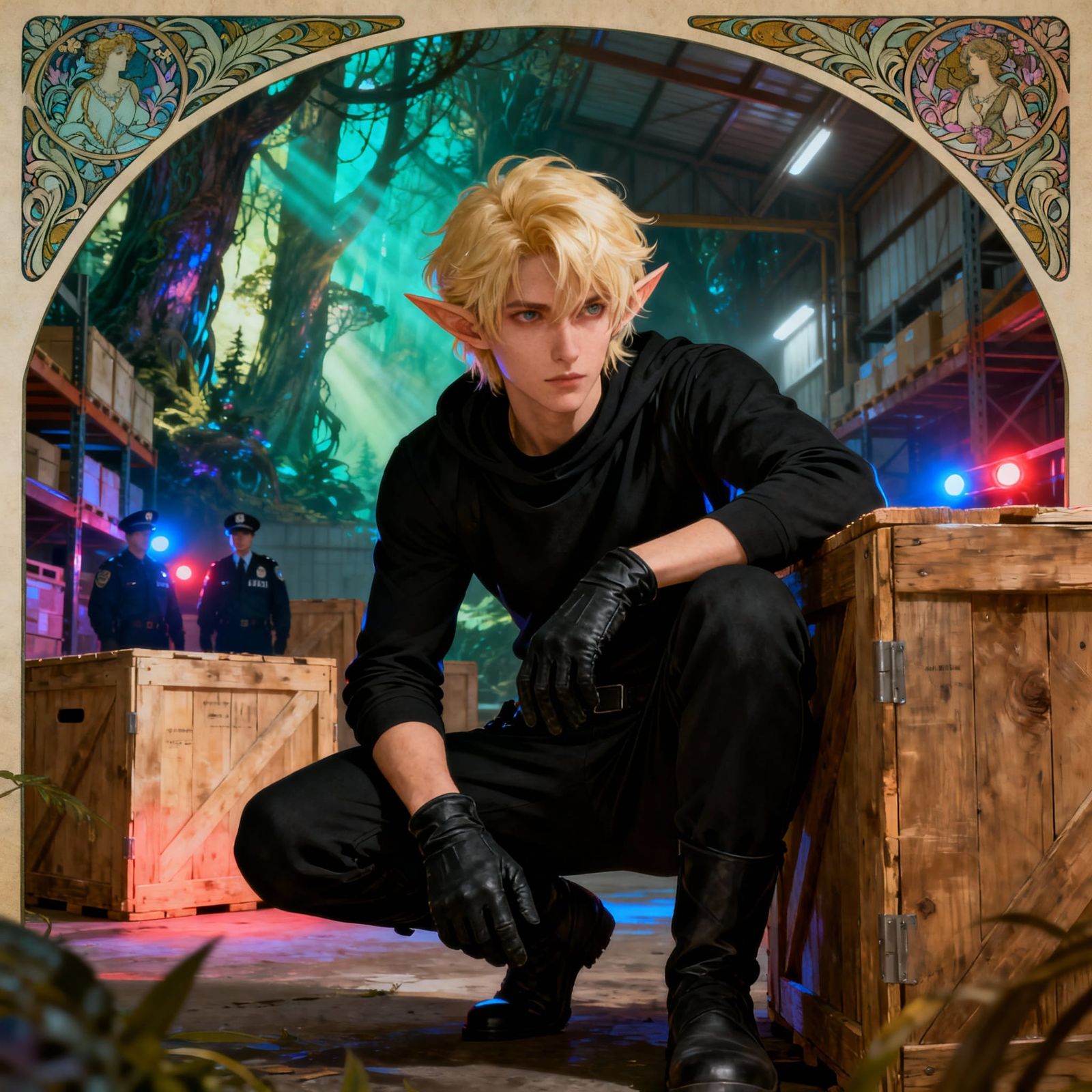 Thief Hiding in Enchanted Forest Warehouse