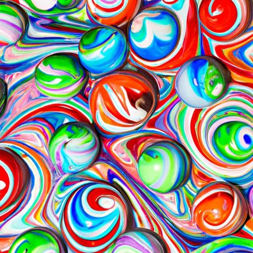 Colorful Marbles in a Gouache Candyland