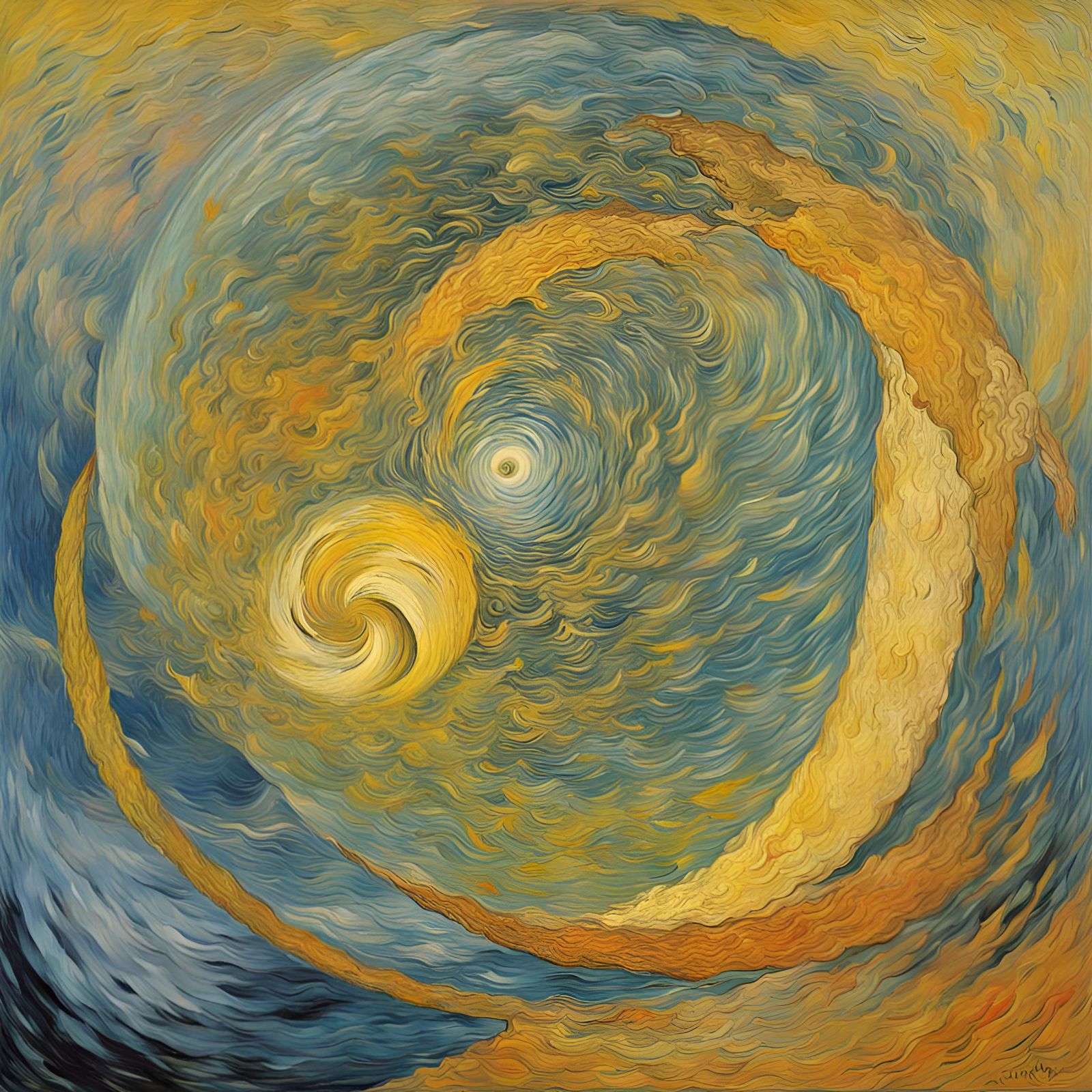 Perpetual Motion Painting in Van Gogh Style
