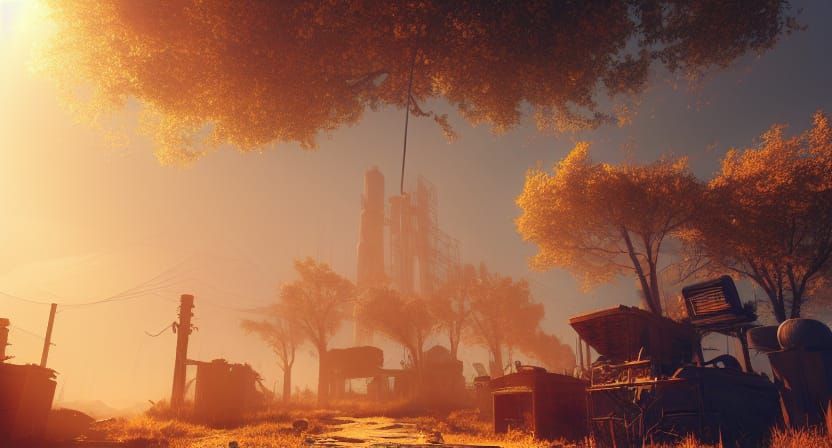 Dystopian Wonderland: Post-Apocalyptic Digital Illustration