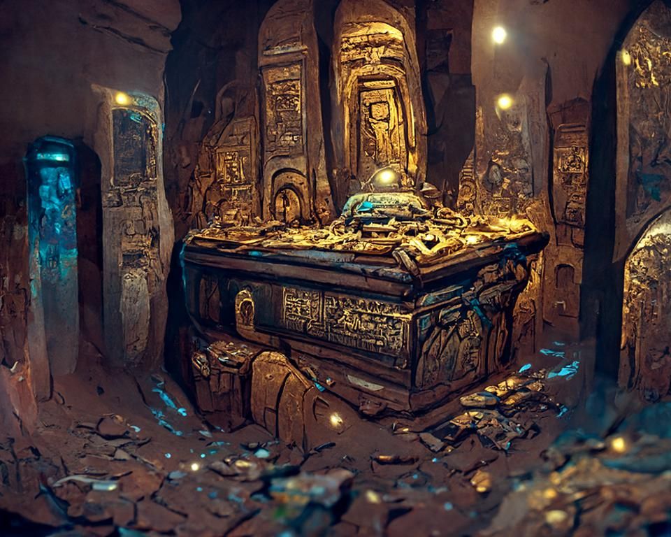 Ancient Tomb Treasure Artifact as Digital Art