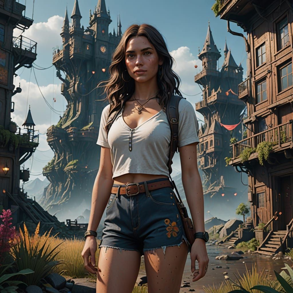 Seductive European Beauty in Hyper-Realistic Matte Painting