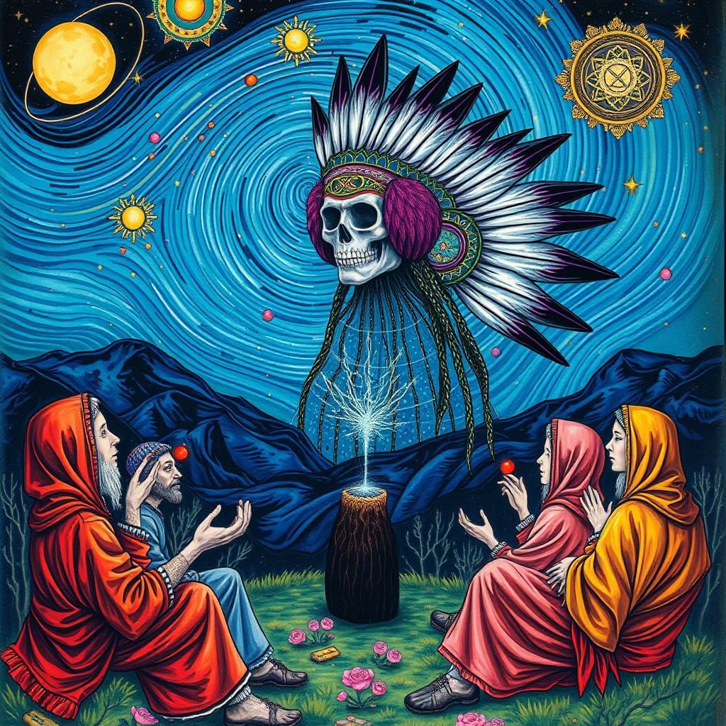 Surrealist Portrait: Inner Void Search in Futuristic Style