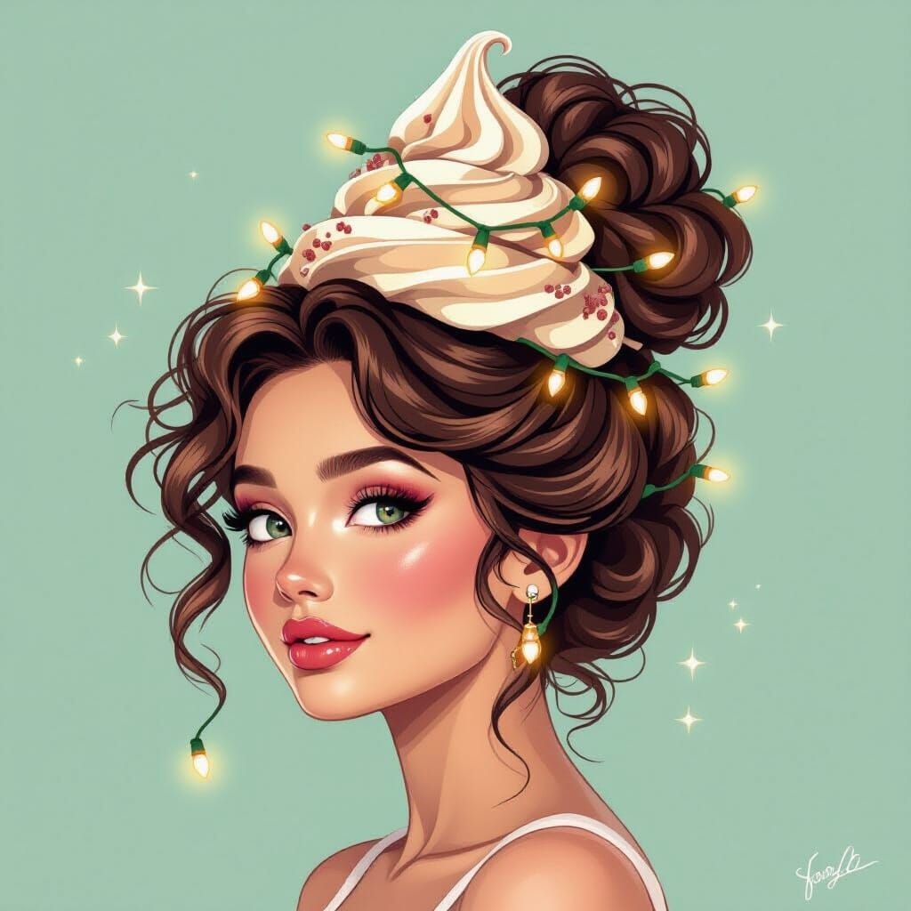 Whimsical Updo Resembling Ice Cream Cone