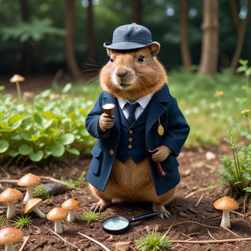 Capybara Detective in Distinctive Style