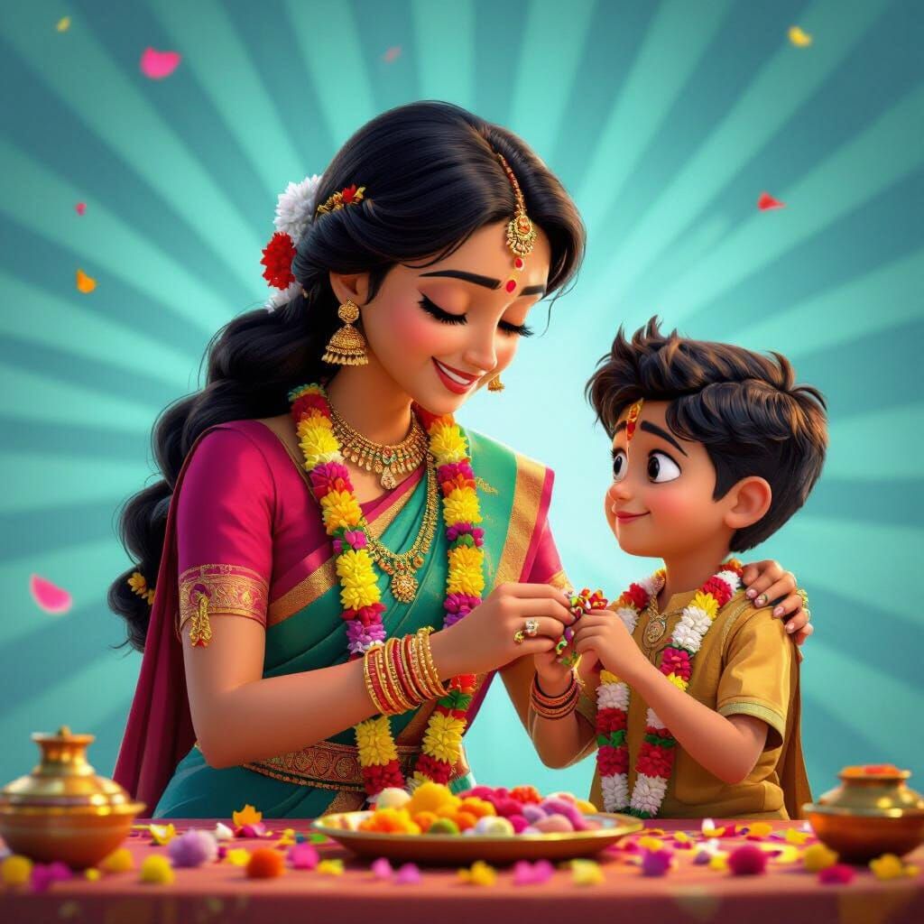 Indian Kids Celebrating Rakhi in Disney Style