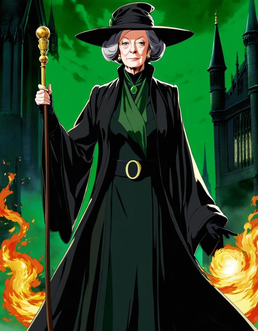 Minerva McGonagall in Anime Style, Manga Key Visual