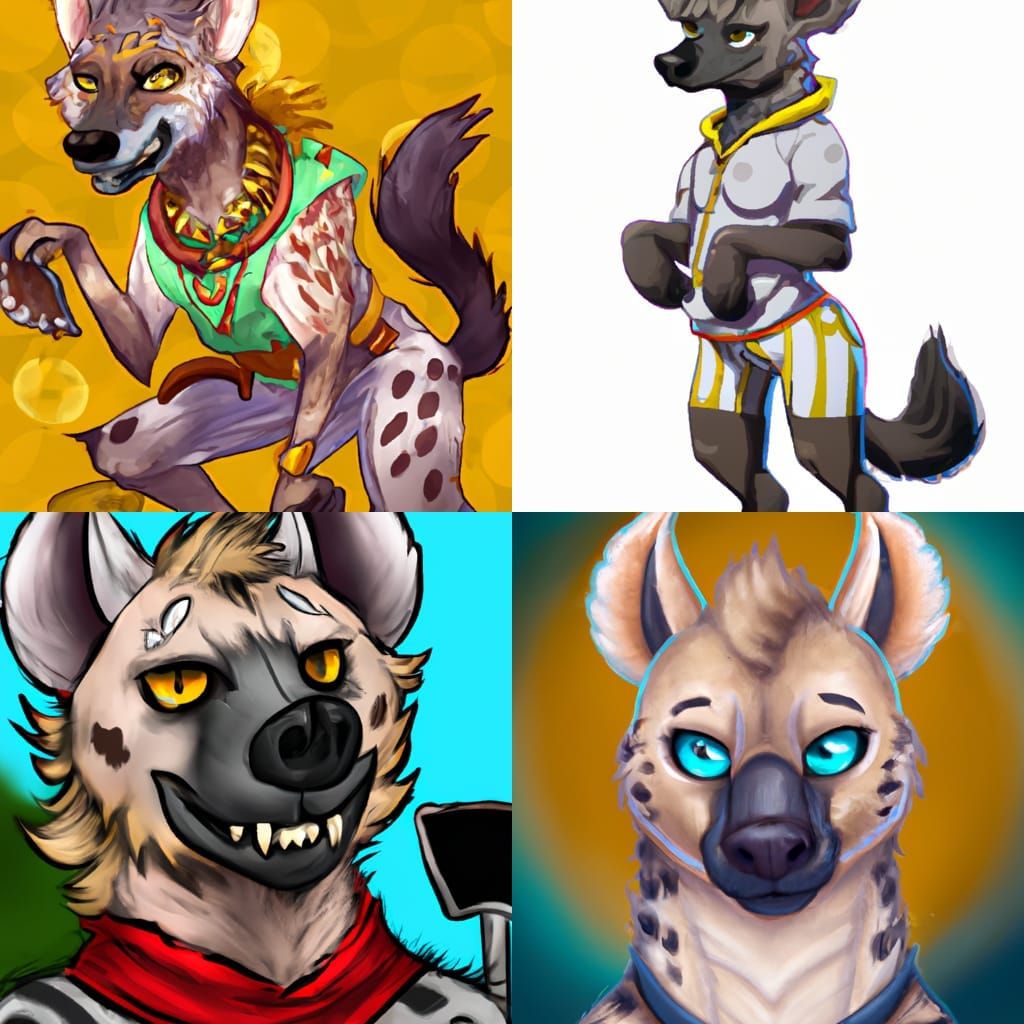 Detailed Anthropomorphic Hyena Character Design