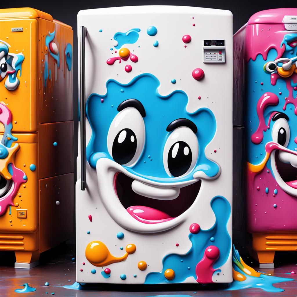 Graffiti Art Refrigerator Magnets in Splash Art Style