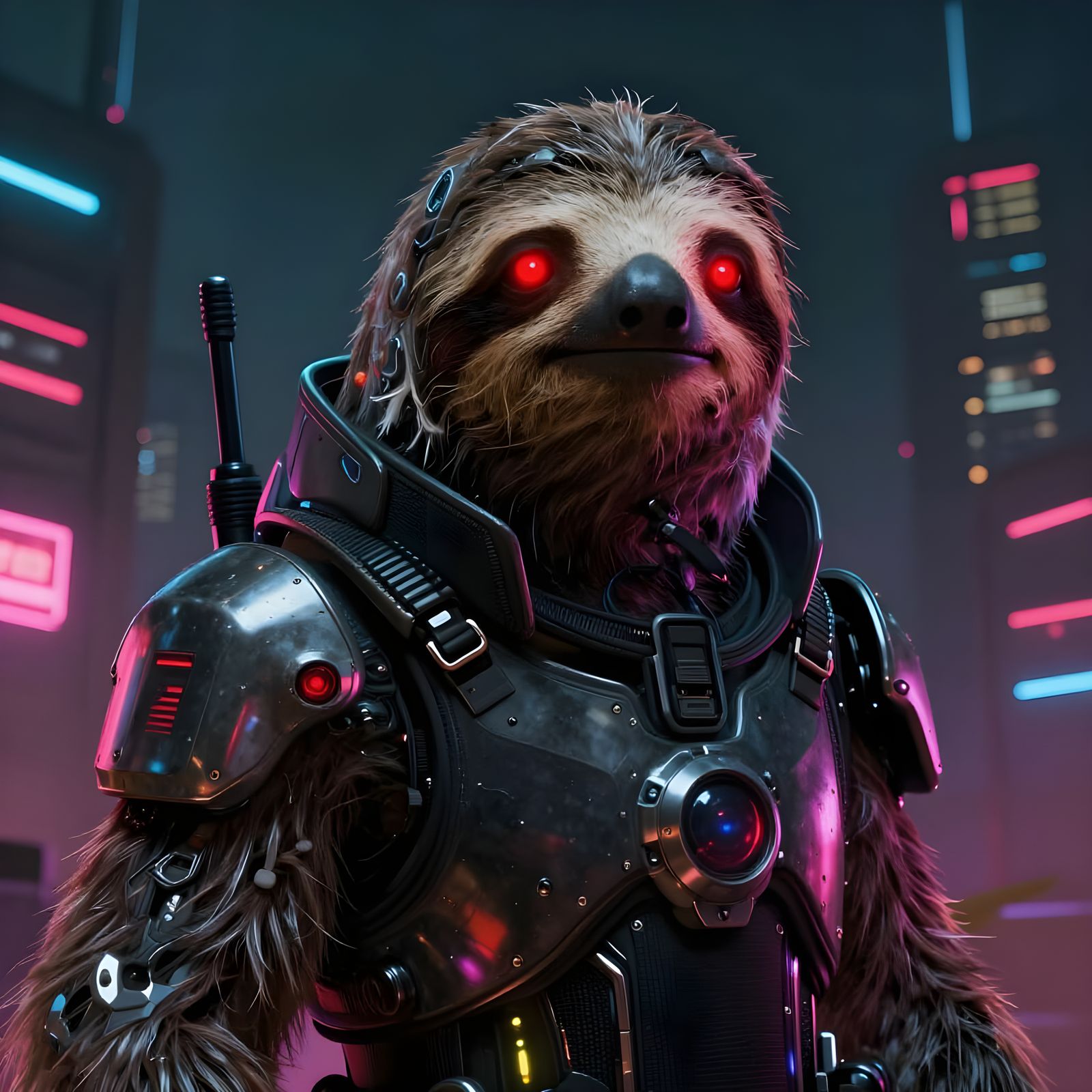 Cyberpunk Sloth Gang Member in Maelstrom Gear