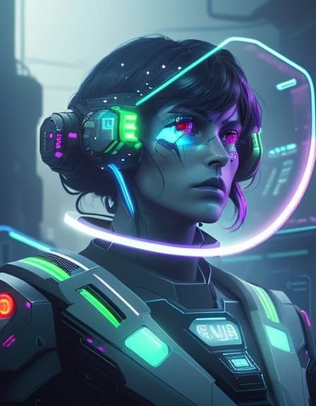 Gritty Futuristic Astronaut Unveiled in Neon Noir Lab