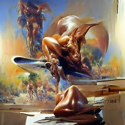 Heroic Fantasy Oil Painting in Vallejo Style