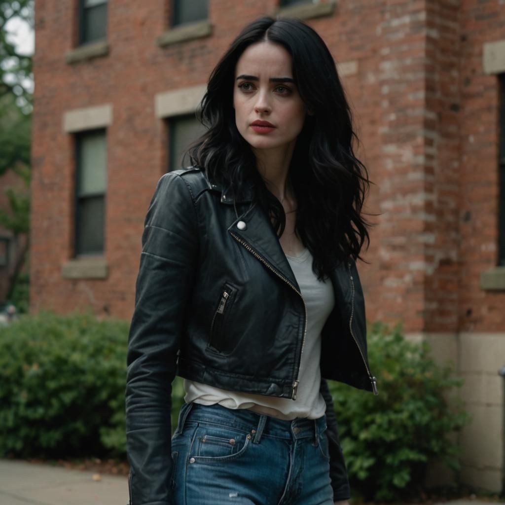 Gritty Film Noir Portrait of Jessica Jones