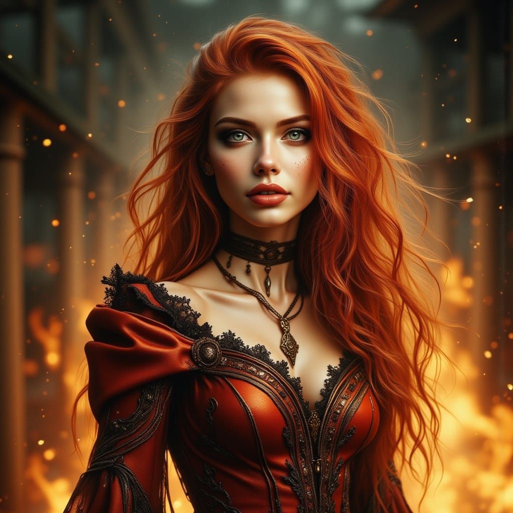 Stregga Pyromancer Portrait in Digital Painting Style