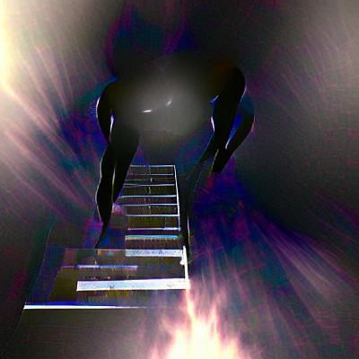 Ascending into Darkness: Abstract AI Art