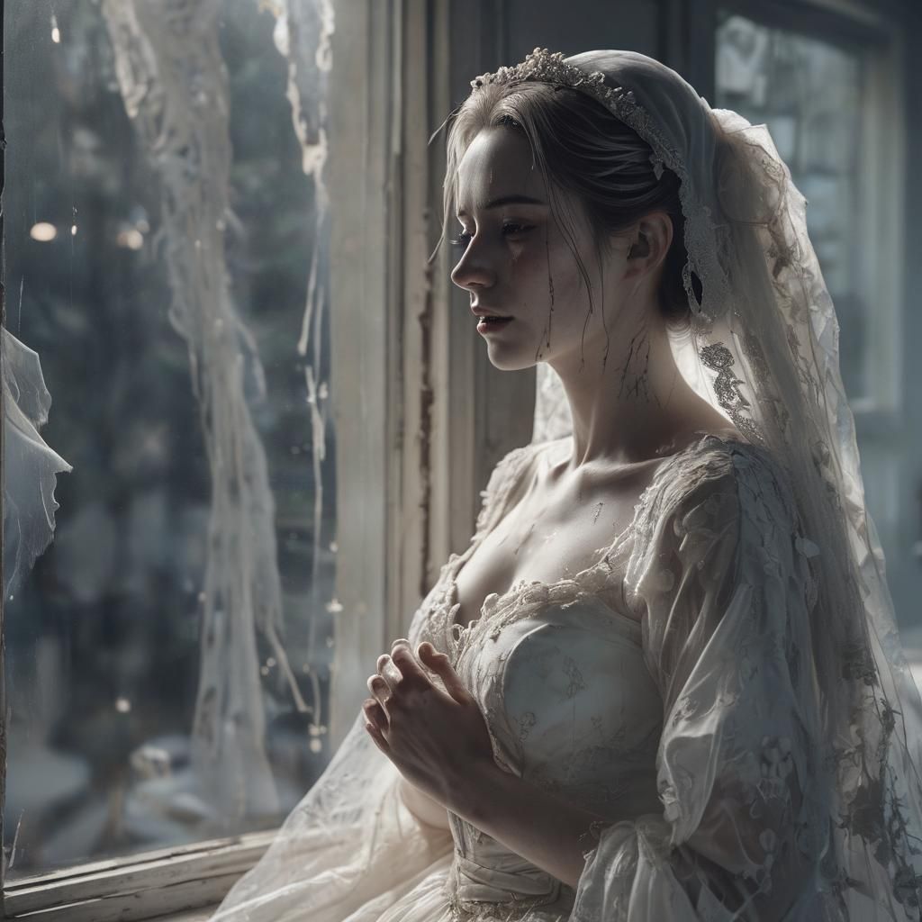 Decaying Elegance: Ghost Bride's Ethereal Despair