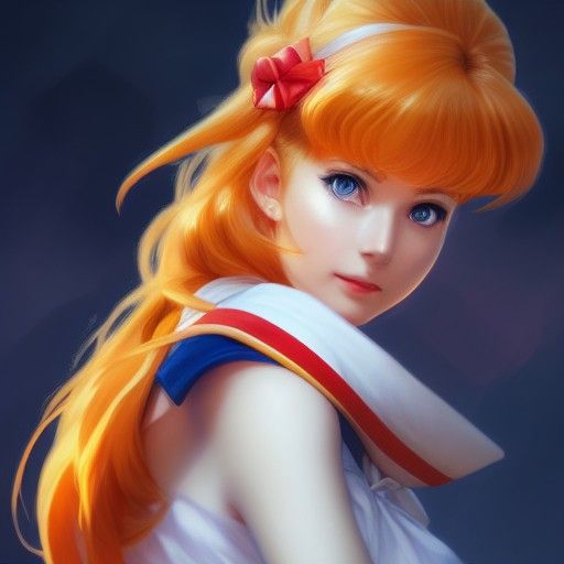 Realistic Sailor Venus Portrait in Hyperdetailed Digital Art