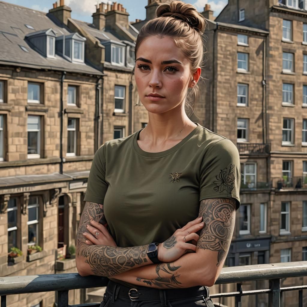 Scottish Woman Portrait in Digital Painting Style