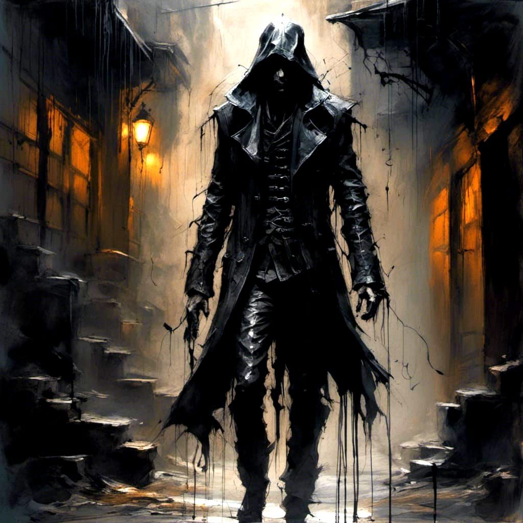The Crow Character in Woodsplash Style