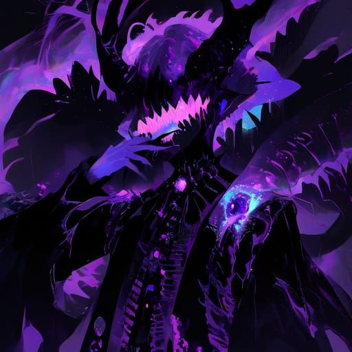 Fearsome Dark Fantasy Creature in a Misty Cavern
