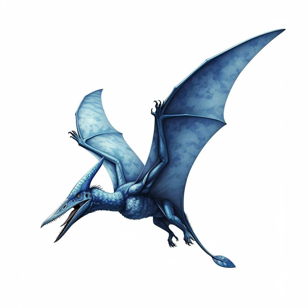 Iridescent Kyanite Pteranodon in Flight