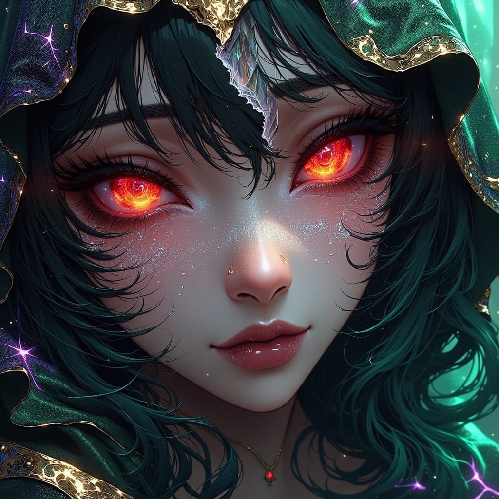 80s Anime Woman's Emotional Struggle in Vivid Colors