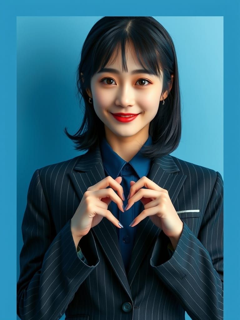 Serene Japanese Businesswoman in Elegant Attire