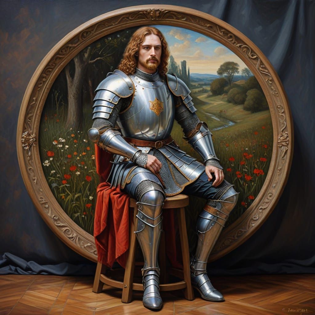 Sir Endipity: A Pre-Raphaelite Knightly Portrait