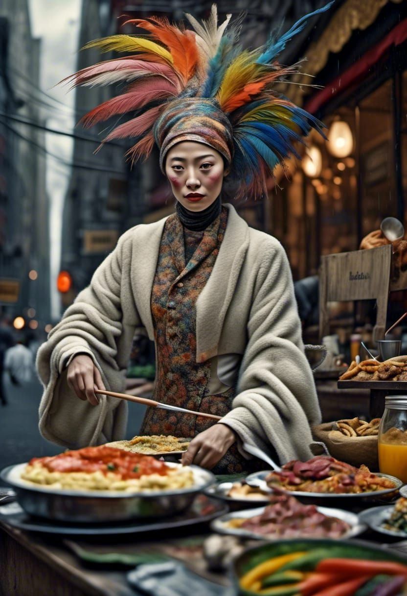 Polychromatic Cityscape: Abstract Matte Painting