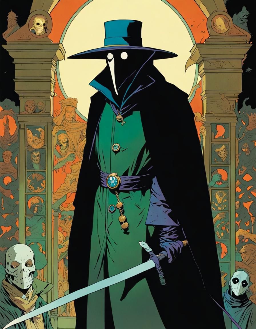 Ethereal Plague Doctor Emerges from the Dark