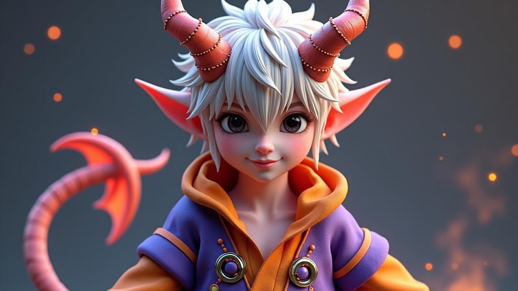 Warm Demon Concept Art in Anime Style