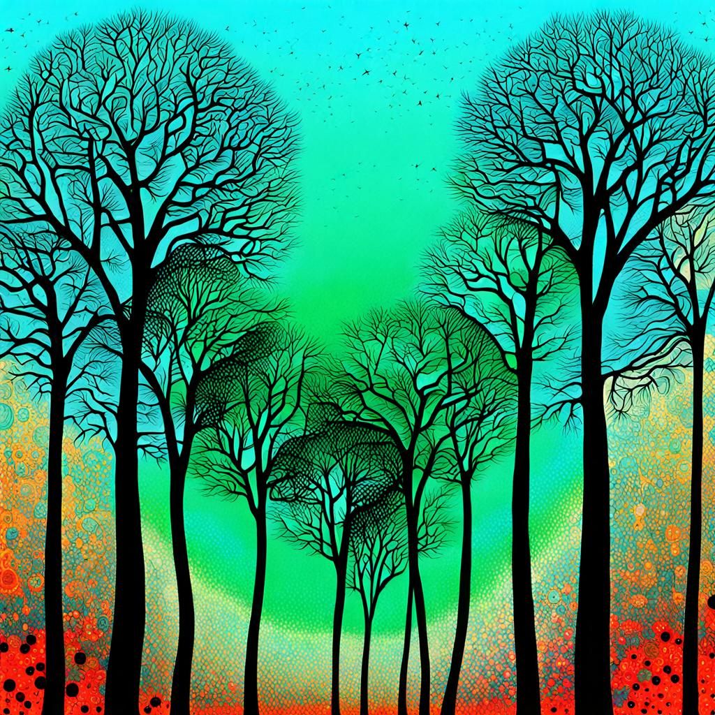29 Trees in a Surreal Abstract Style
