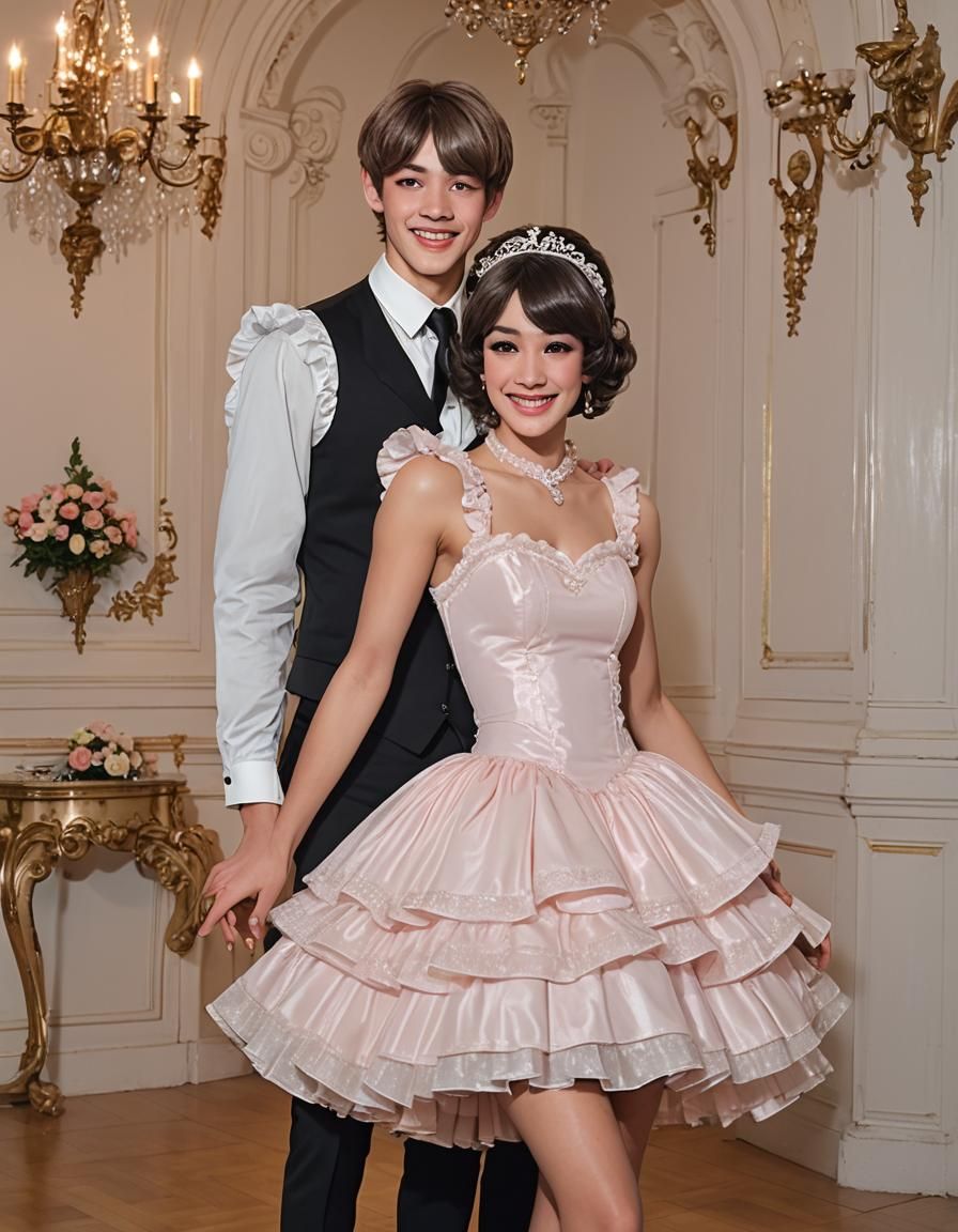 Tomboy Crossdresses in Frilly Quinceanera Dress
