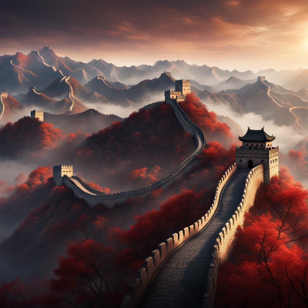 Great Wall of China: Detailed Matte Painting
