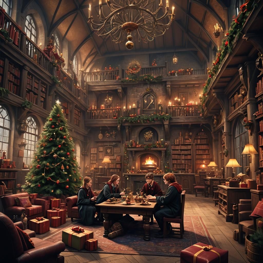 Harry Potter Christmas in Gryffindor Common Room