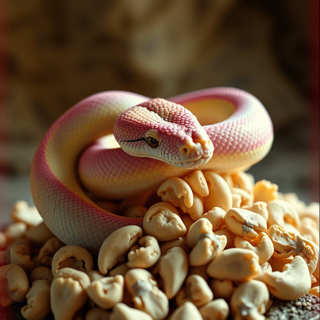 Pastel Rainbow Snake Wraps Around Weathered Molars