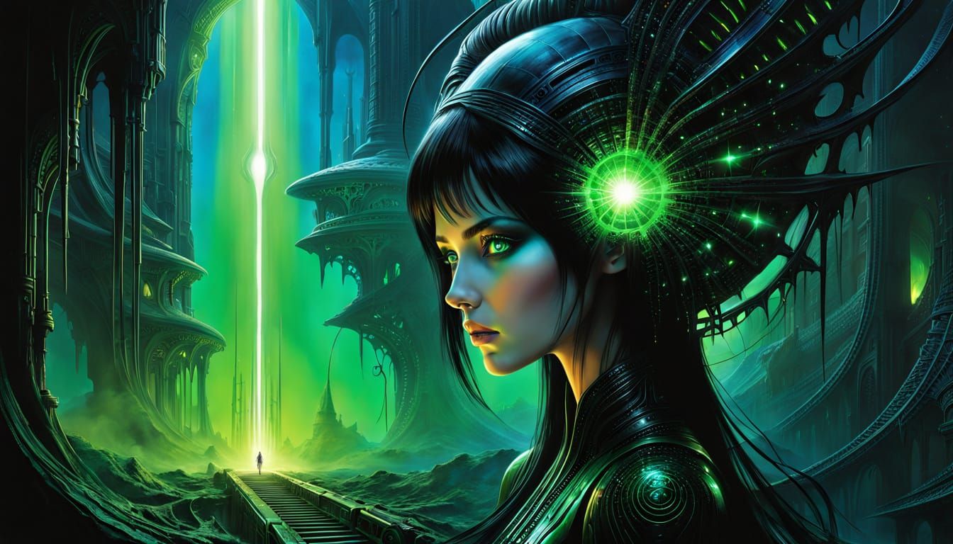 Fractured Portrait: Ethereal Digital Fantasy Art