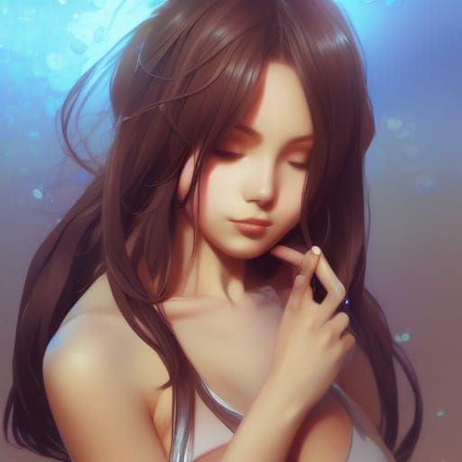 Anime Girl Portrait in Hyperdetailed Style