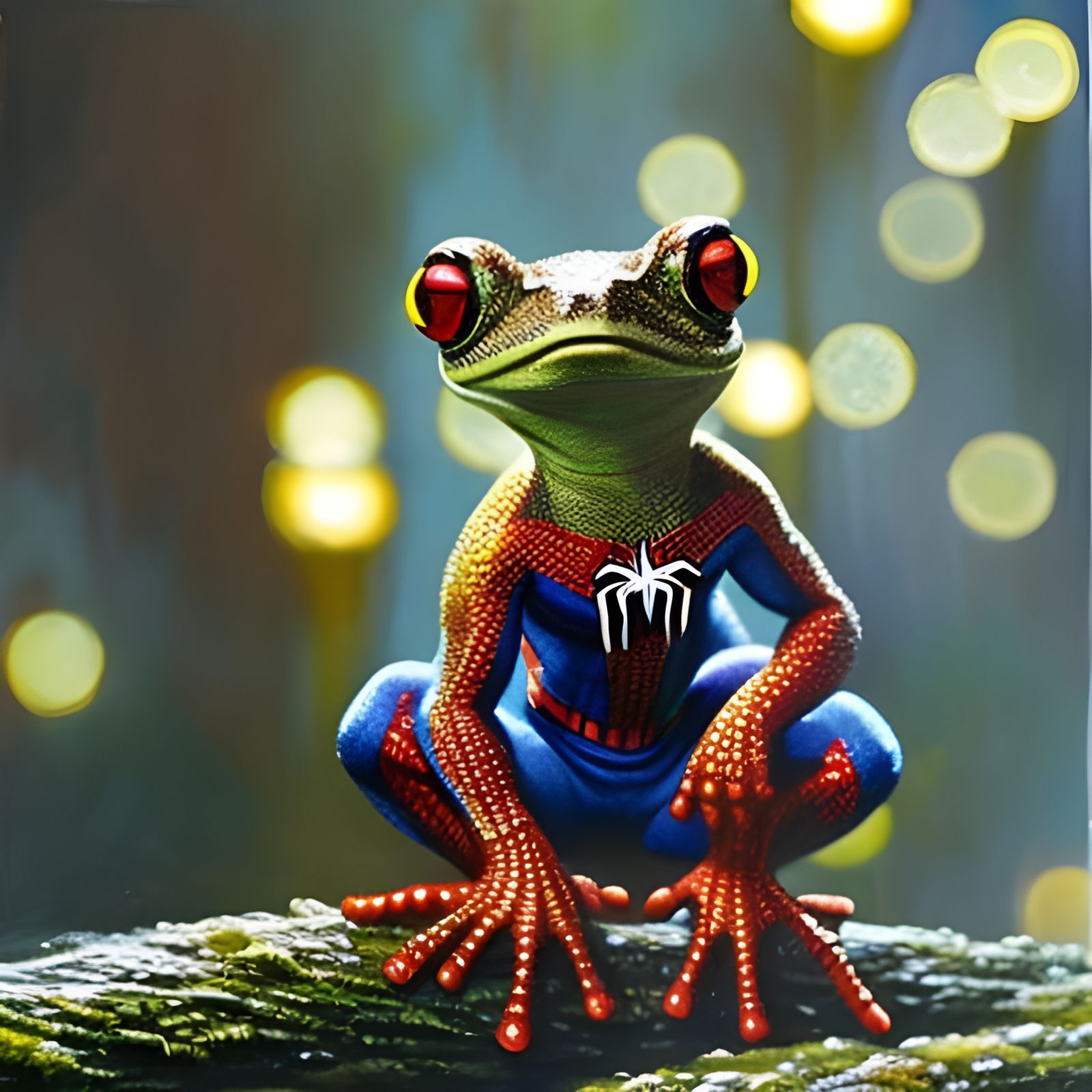 Spider-Man Frog Oil Painting by James Gurney