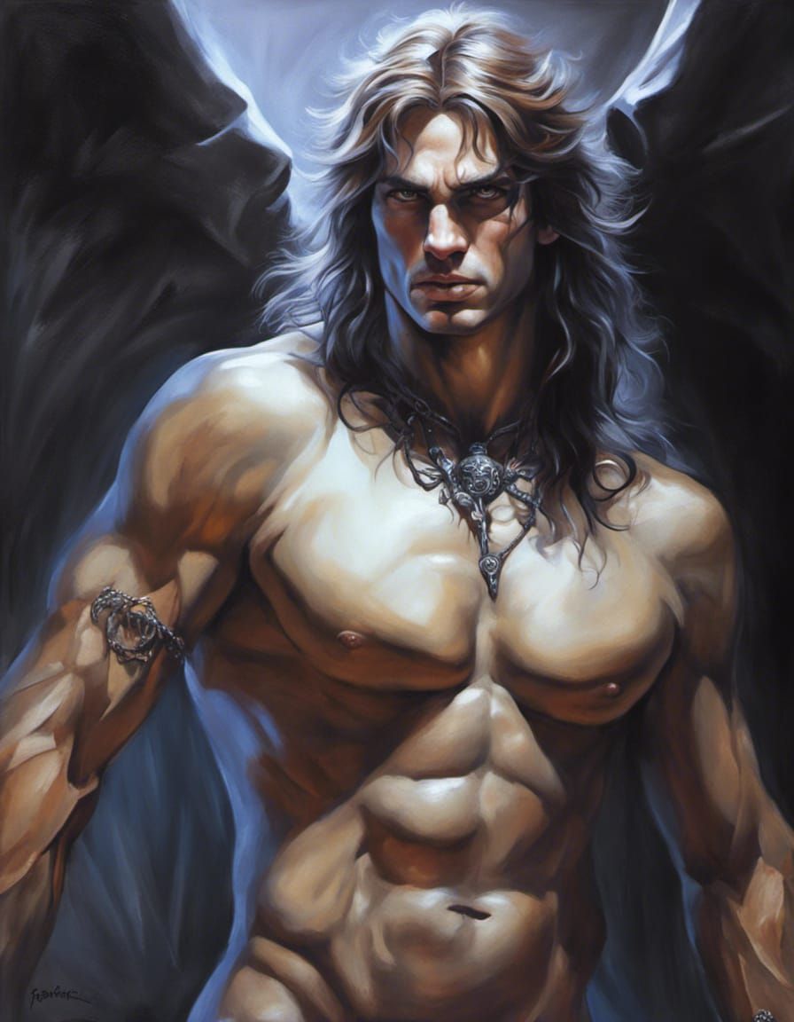 Warrior Portrait in Acrylic Painting Style