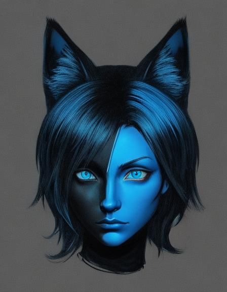 Blue Catgirl Head Tomography Result