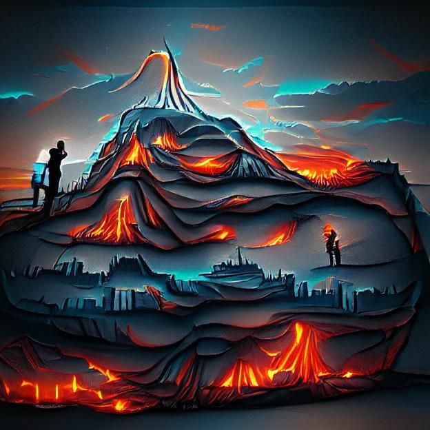 Volcano Conceptual Art in 8K Resolution
