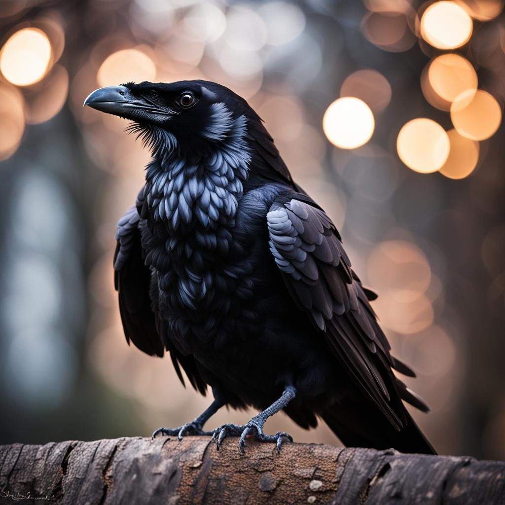 Gothic Raven in Natural Light: Sharp Focus