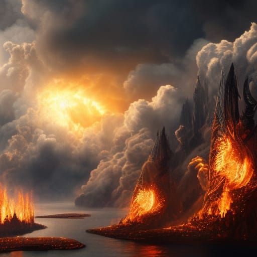 Epic Firestorm: Dramatic Digital Matte Painting